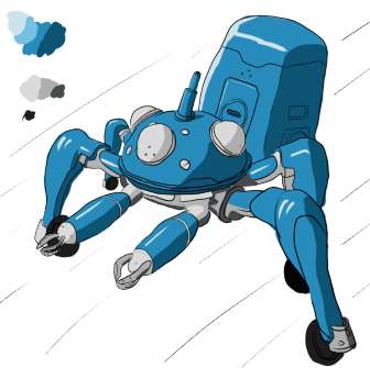 A blue robot