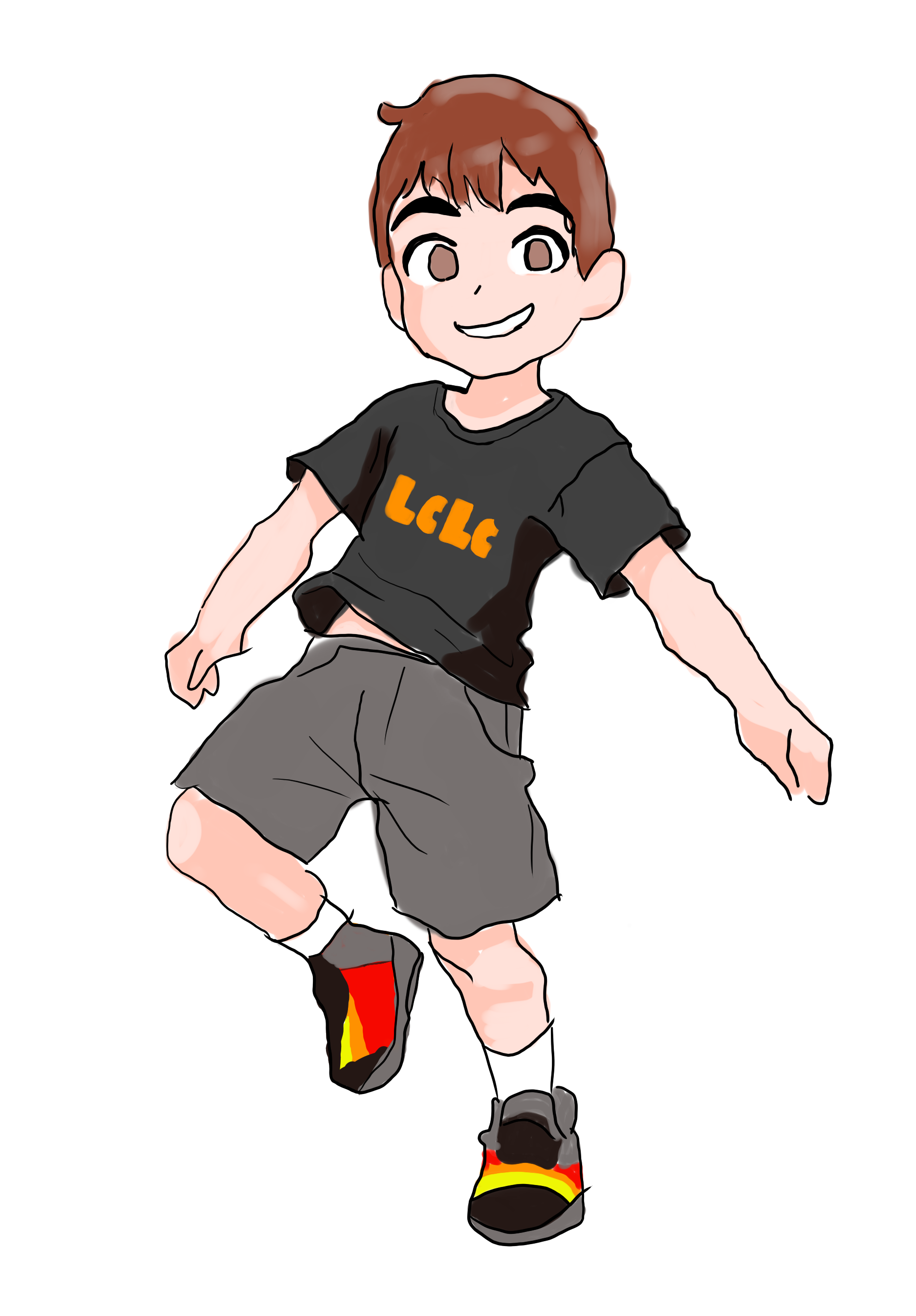 Illustration of a child wearing a black Tshirt