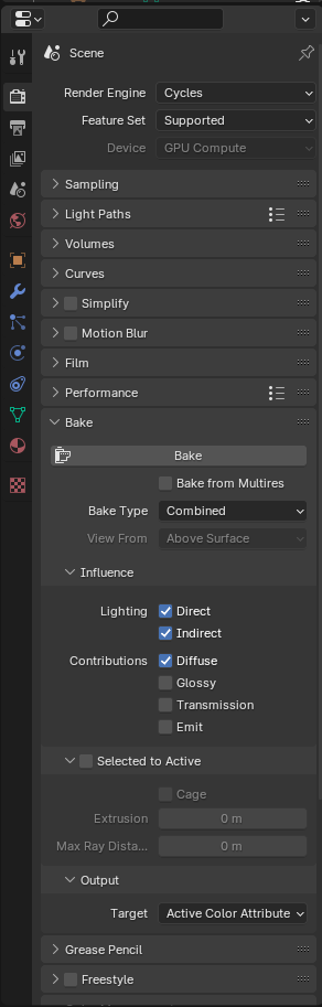 Another Blender inspector panel showing Cycles render configuration